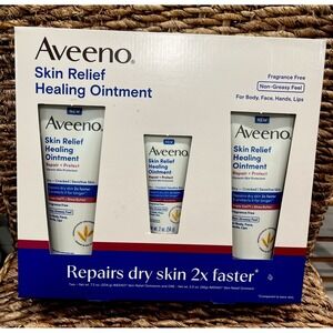 3 AVEENO Skin Relief Healing Ointments Lotions 2- 7.2oz 1-‎ 2oz Oats Shea Butter